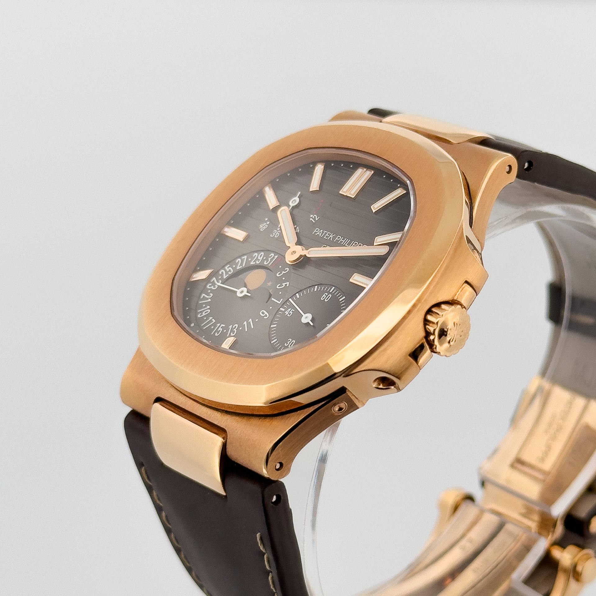 Patek Phillipe Nautilus Date Moonphase Rose Gold Brown Dial-web-4.jpg