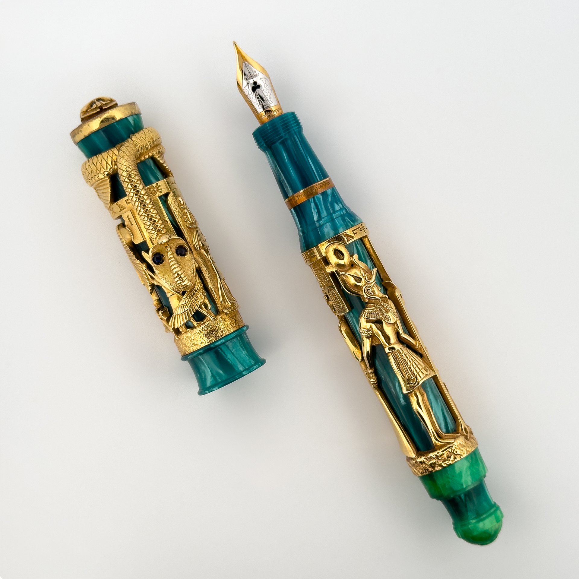 11-MONTEGRAPPA. GOLD, CELLULOID AND SAPPHIRE-SET LIMITED EDITION FOUNTAIN PEN-1.jpg